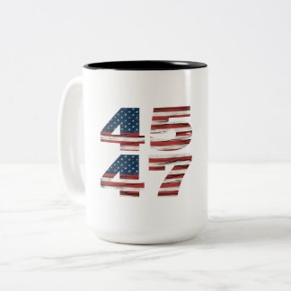**45 47 Trump 2024* Two-Tone Coffee Mug