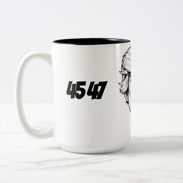 45 47 Trump 2024 Two-Tone Coffee Mug (Left)