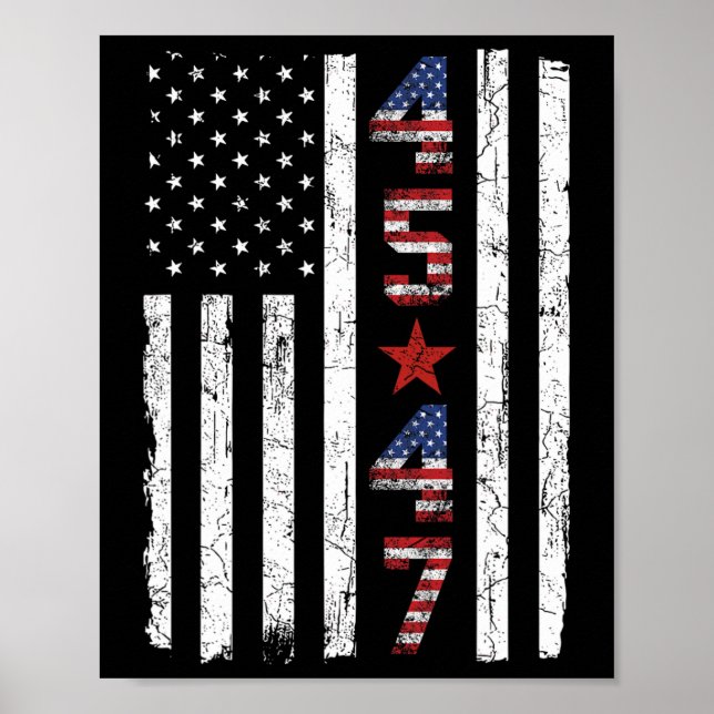 45 47 Trump President Inauguration Usa Retro Trump Poster (Front)