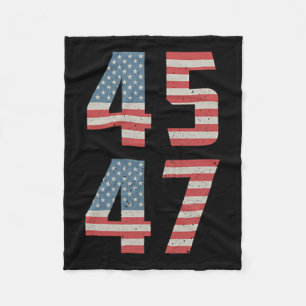 45 47 Trump Vintage Retro Usa Flag 2024 President Fleece Blanket