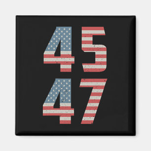 45 47 Trump Vintage Retro Usa Flag 2024 President Magnet