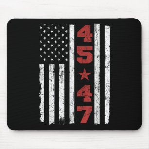 45 47 Trump Vintage Usa Flag 2025 President Electi Mouse Pad