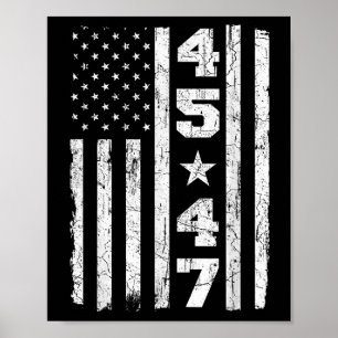 45 47 Trump Vintage Usa Flag 2025 President Electi Poster