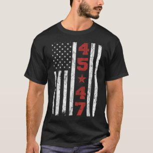 45 47 Trump Vintage Usa Flag 2025 President Electi T-Shirt