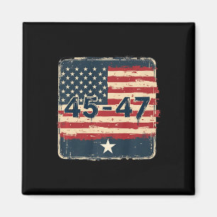 45 47 Trump Vintage Usa Flag  Magnet
