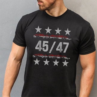 45 47 Trump Won President USA Flag MAGA T-Shirt