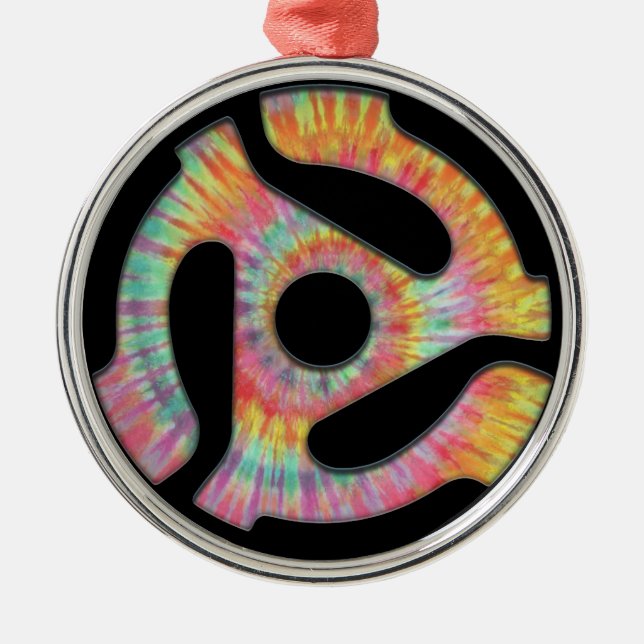 45 Adapter Tie-Dye Metal Ornament (Front)