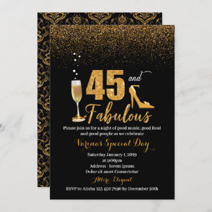 45 and Fabulous Birthday Invitation for Women