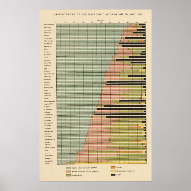45 Constituents male population 1900 Poster (Front)