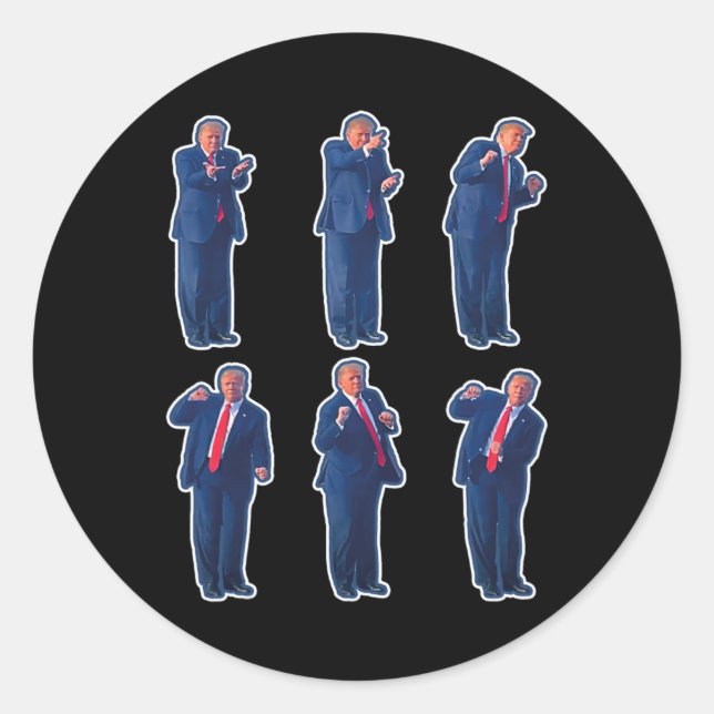 45 Dance Donald Trump 47th President Trump 1  Classic Round Sticker (Front)