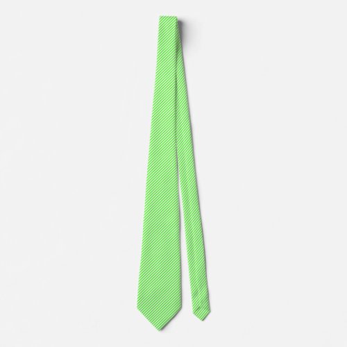 45 Deg White and Green Lines Neck Tie
