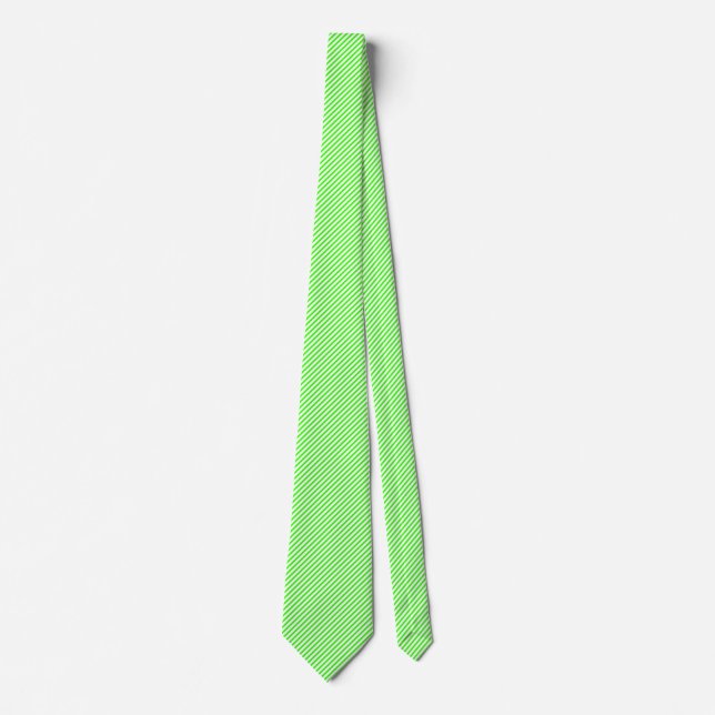 45 Deg White and Green Lines Neck Tie (Front)