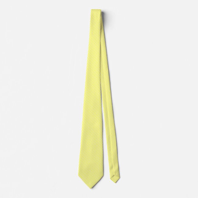 45 Deg White and Yellow Lines II Neck Tie (Front)