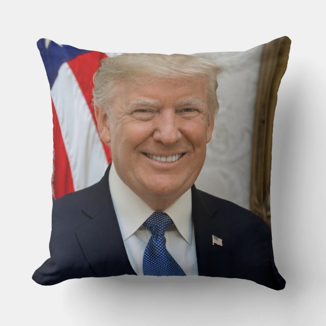 45 Donald J Trump Throw Pillow (Front)