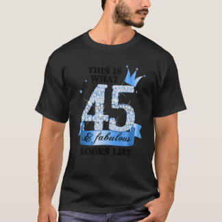 45 & Fabulous I Blue White Party Group Candid Phot T-Shirt