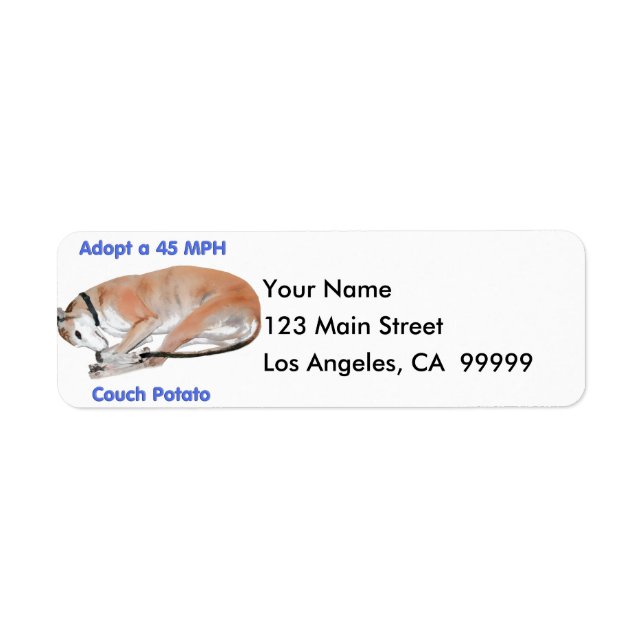 45 mph Couch Potato Label (Front)