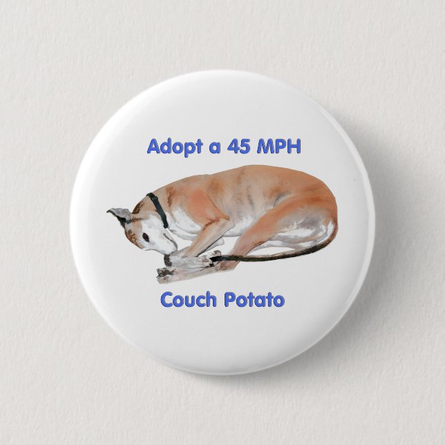 45 mph Couch Potato Pinback Button (Front)