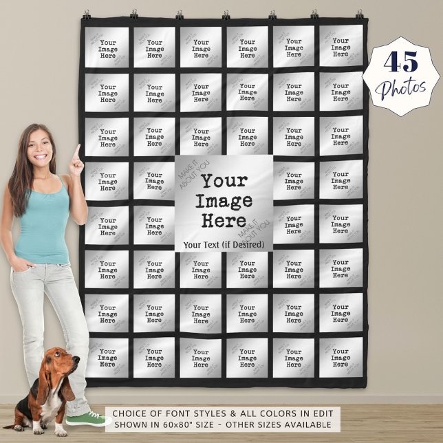 45-Photo Collage Keepsake Fleece Blanket (Creator Uploaded)