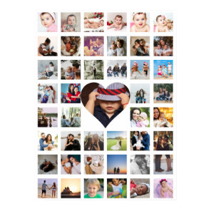 45 Photo Collage Personalized With Heart Poster