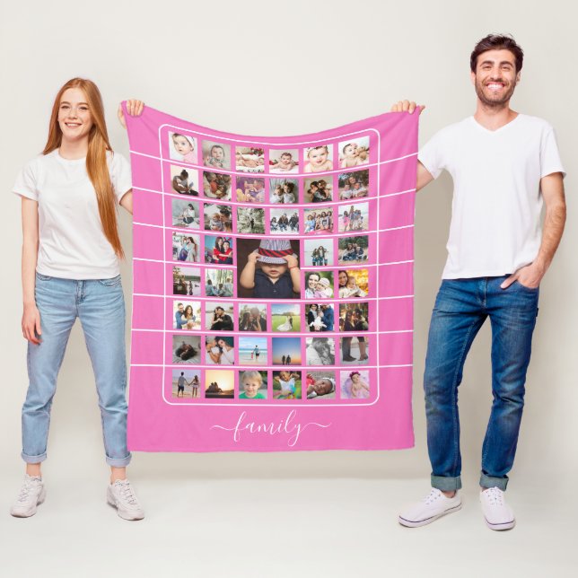 45 Photo Collage  Unique Personalized DIY Custom Fleece Blanket (In Situ)