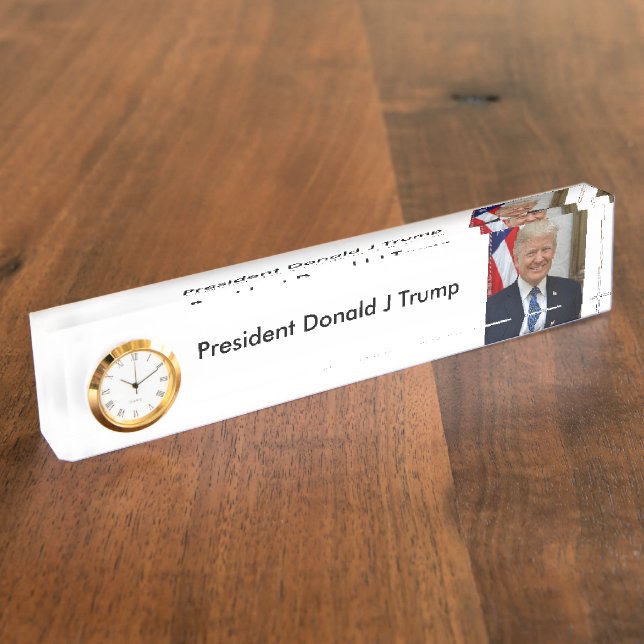 45 President Donald Trump Desk Name Plate | Zazzle
