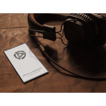 45 Record Adapter Logo Business Card by istanbuldesign at Zazzle
