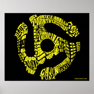 45 Record Adapter of Music Genres Poster