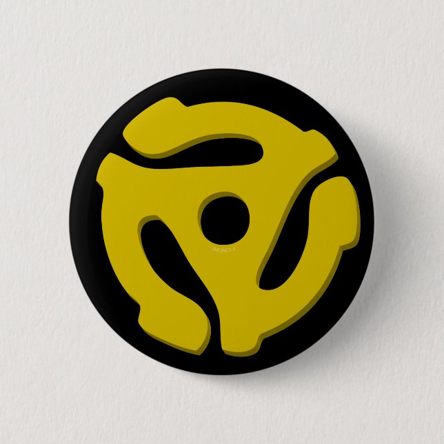 45 Record Adapter Pinback Button (Front)