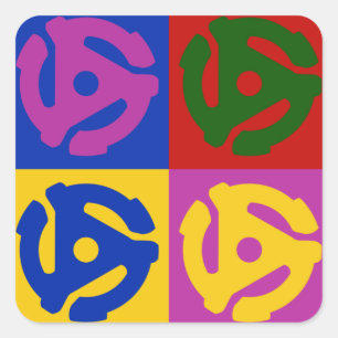 45 RPM Audiophile Pop Art Vinyl Record  Square Sticker