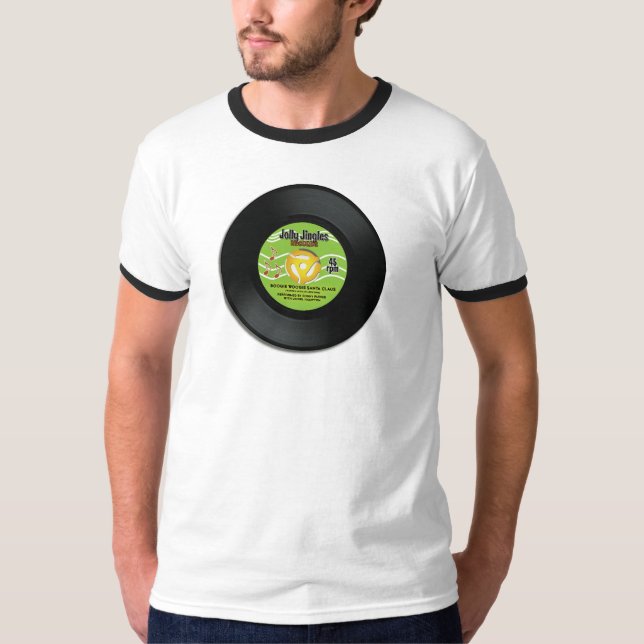 45 RPM Boogie Woogie Santa Claus Christmas T Shirt (Front)