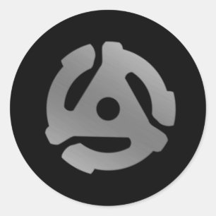 45 RPM Record Adapter Classic Round Sticker