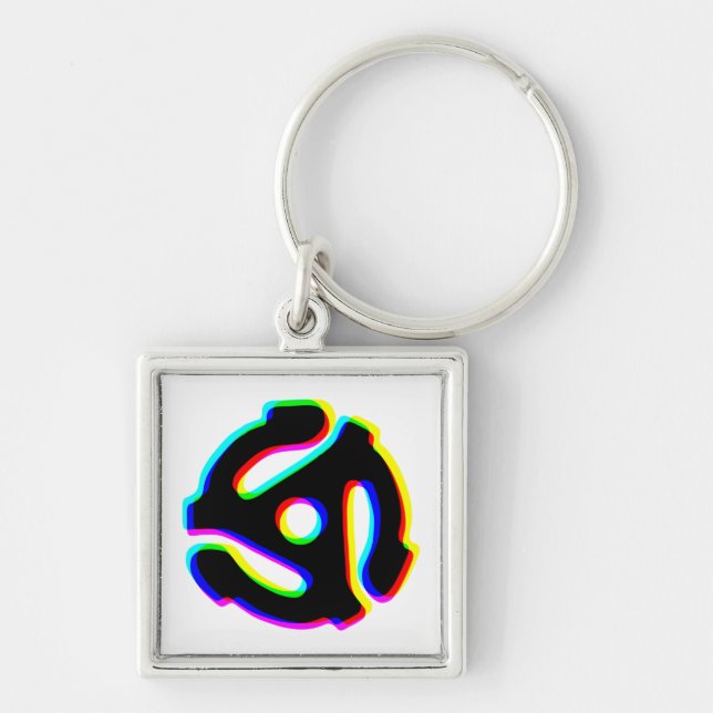 45 rpm Record Adapter Keychain (Front)