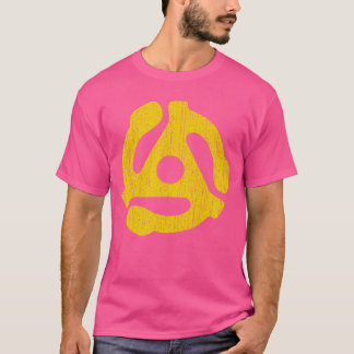 45 RPM Record Adapter Vintageurntable Yellow Rough T-Shirt