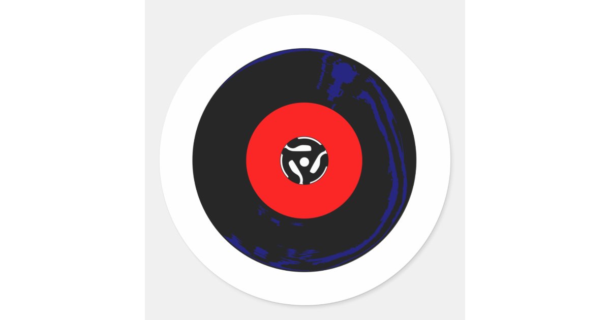 45 RPM SIngle Record Classic Round Sticker | Zazzle