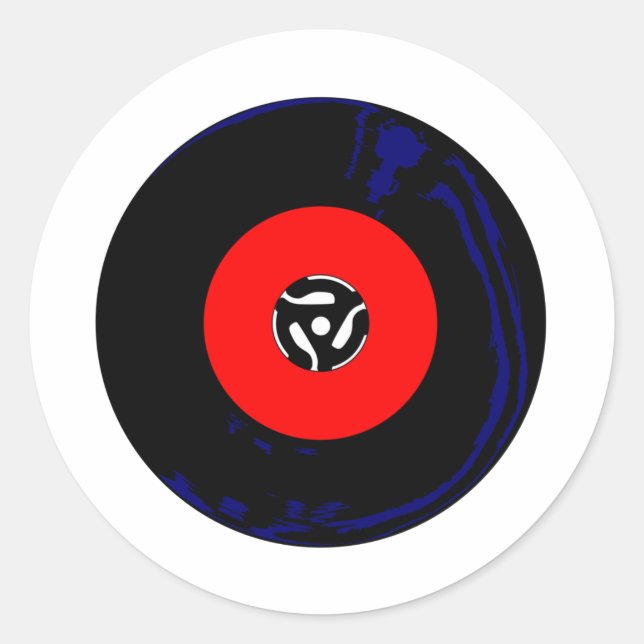 45 RPM SIngle Record Classic Round Sticker (Front)