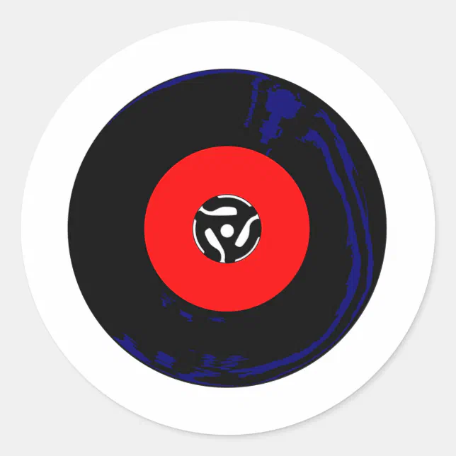 45 RPM SIngle Record Classic Round Sticker | Zazzle