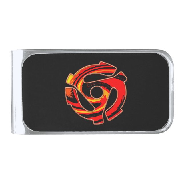 45 RPM Spider  Silver Finish Money Clip (Front)