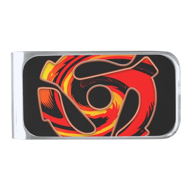 45 RPM Spider  Silver Finish Money Clip (Front)