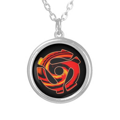 45 RPM Spider  Silver Plated Necklace