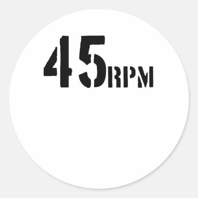 45 Rpm Vinyl Classic Round Sticker (Front)