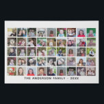 45 Square Photo Collage Grid with Text - white Faux Canvas Print<br><div class="desc">Use 45 SQUARE photos to create a personal photo collage. This modern, clean layout includes a text block in a sans serif font to add a family name or a name. The background color can be changed in the customize area. ***For best results for this multi photo layout - crop...</div>