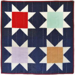 45" x 45" Eleanor Unisex Baby Quilt<br><div class="desc">The Eleanor Star Patchwork was machine pieced with both new and repurposed cotton fabrics and was hand quilted using white cotton floss. It can be used as a baby quilt or beautiful wall hanging.</div>