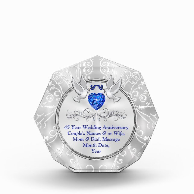45 year Anniversary gift for Parents, Wife (Front)