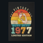 45 Year Old 1977 Vintage 45th Birthday Gifts women Faux Canvas Print<br><div class="desc">Birthday Design For anyone who's horoscope say difficult & Stubborn But totally worth.Wear it with pride at work,  school gym perfect to pair with shorts,  leggings or jeans for a casual yet trendy Look</div>