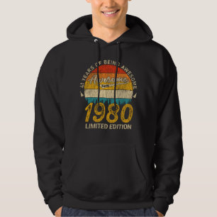 45 Year Old 1980 Retro Awesome 45th Birthday Gift Hoodie