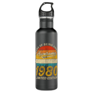 45 Year Old 1980 Retro Awesome 45th Birthday Gift Stainless Steel Water Bottle