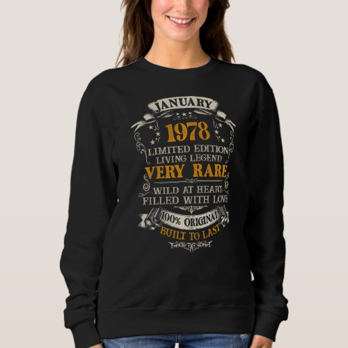 45 Year Old 45th Birthday  Awesome Since January 1 Sweatshirt