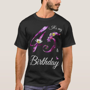 45 Year Old Floral 1977 It's My 45th Birthday Gif T-Shirt