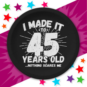 45 Year Old Sarcastic Meme Funny 45th Birthday Paper Plates