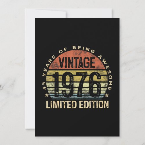 45_Year_Old Vintage 1976 Limited Edition 45th Bday Invitation